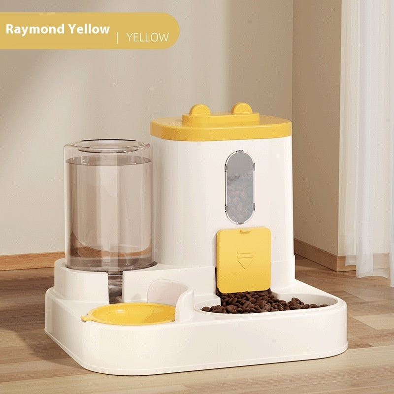 Personalized Pet Photo Automatic 2-in-1 Gravity Pet Feeder and Water Dispenser with Name Daily Use Birthday Gift for Pet Owners.