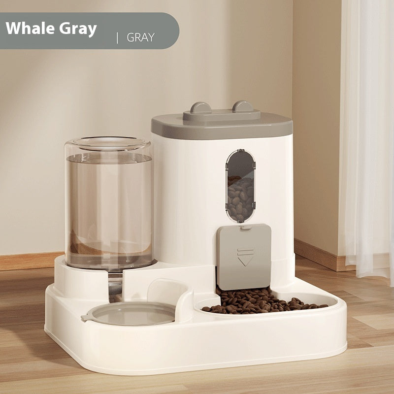 Personalized Pet Photo Automatic 2-in-1 Gravity Pet Feeder and Water Dispenser with Name Daily Use Birthday Gift for Pet Owners.
