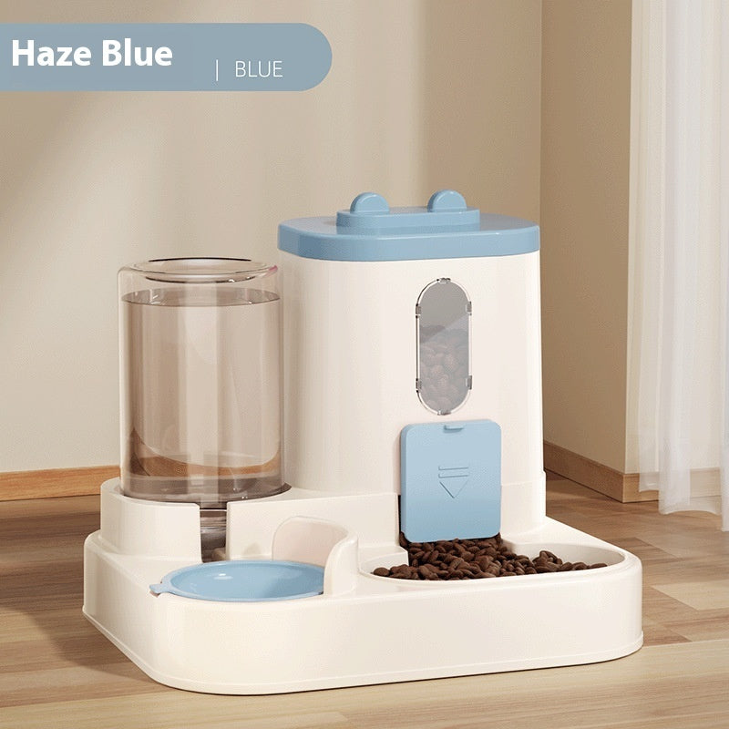 Personalized Pet Photo Automatic 2-in-1 Gravity Pet Feeder and Water Dispenser with Name Daily Use Birthday Gift for Pet Owners.